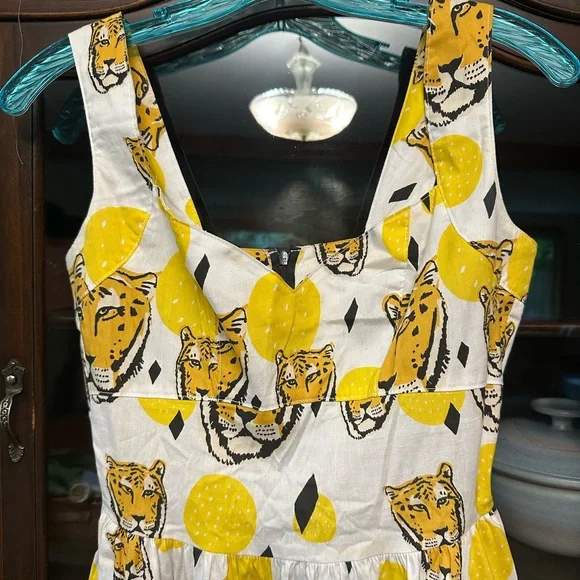 Nooworks Cheetah Head Fit and Flare Dress Size XS - Picture 7 of 15